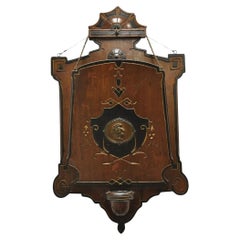 Antique Victorian Carved Walnut Wall Hanging Letter Mail Document Holder