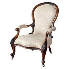 Antiker viktorianischer geschnitzter Wood Arm Chair