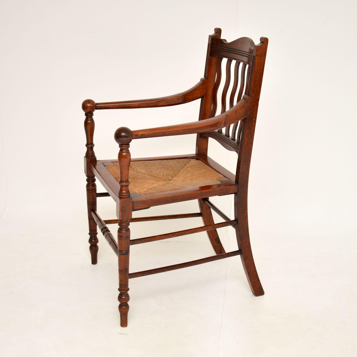 Arts and Crafts Antique Victorian Arts & Crafts Armchair / Desk Chair