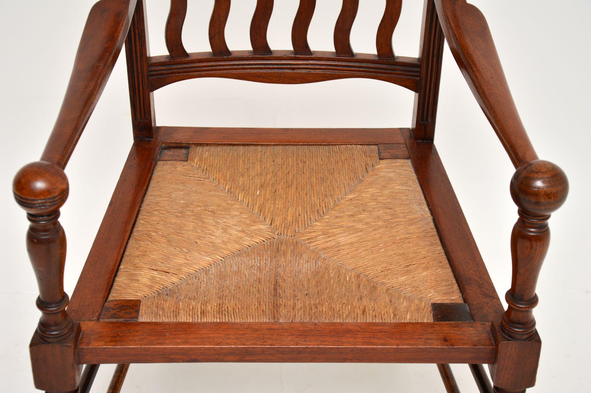 Wood Antique Victorian Arts & Crafts Armchair / Desk Chair