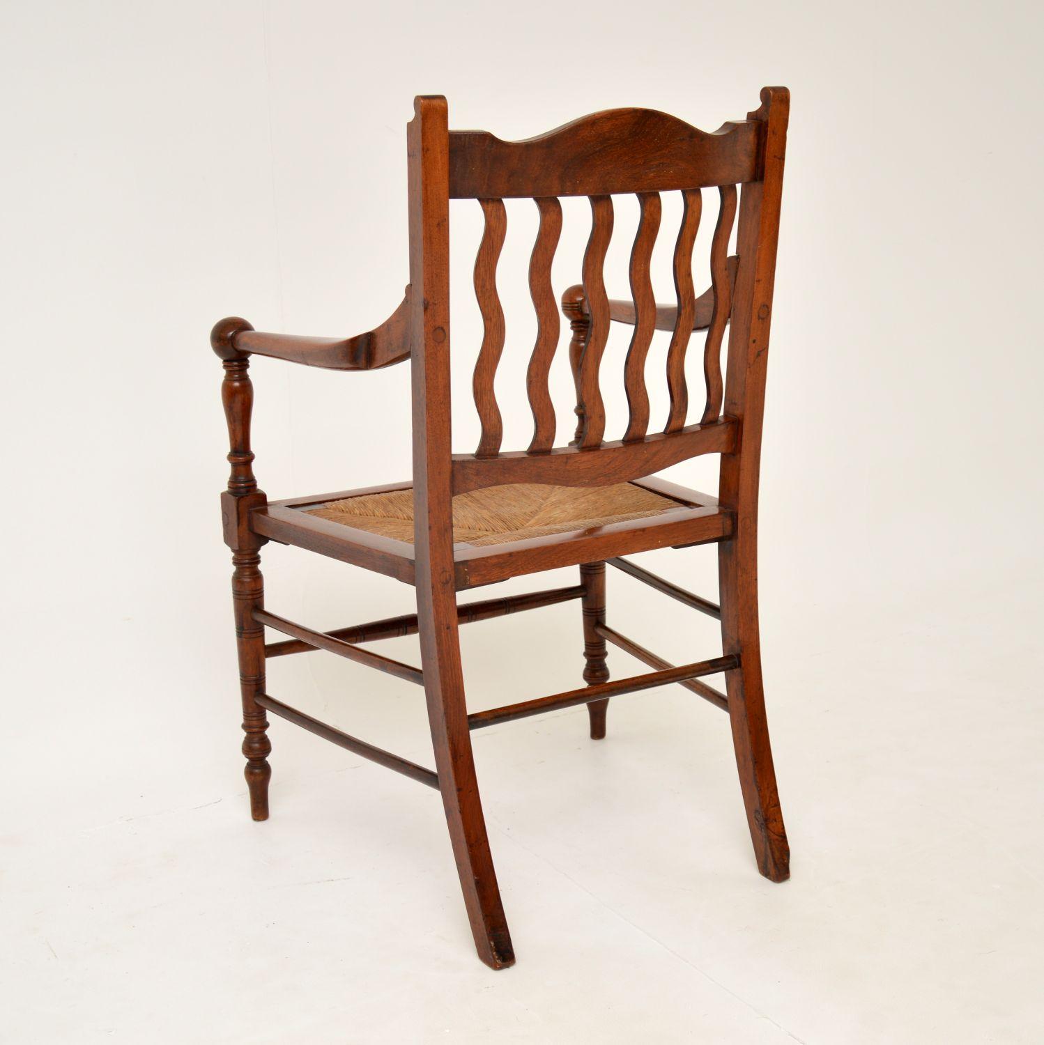 English Antique Victorian Arts & Crafts Armchair / Desk Chair