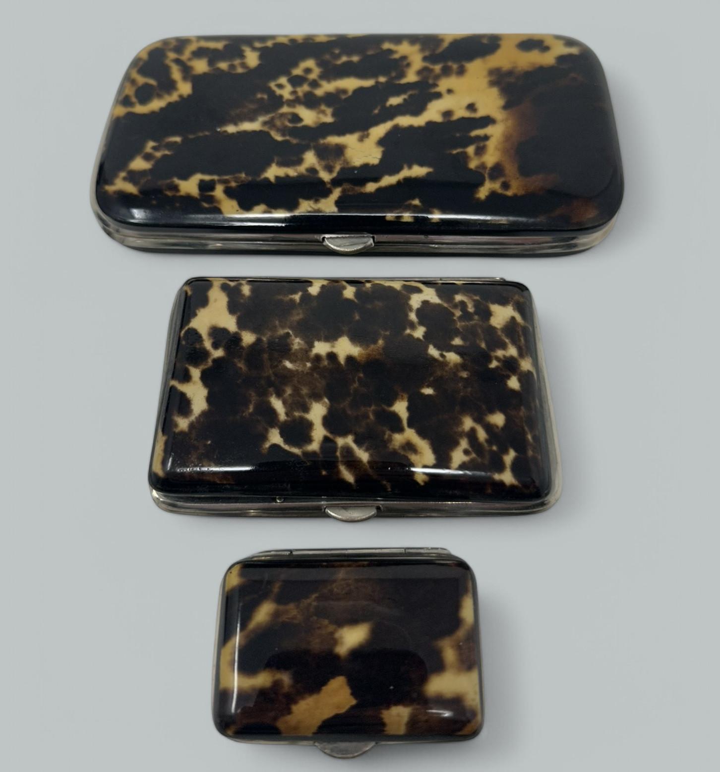 Antiguo Cofre Victoriano Tortoiseshell Tarjetas de visita Regency Grand Tour 1837 en venta 3
