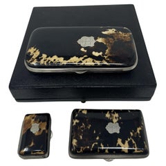 Antiguo Cofre Victoriano Tortoiseshell Tarjetas de visita Regency Grand Tour 1837