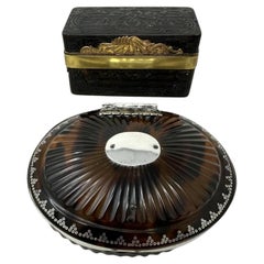 Coffret Victorien Ancien Ecaille de Tortue Bijoux Régence Grand Tour 1840
