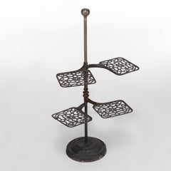 Antique Victorian Cast Iron Adjustable Plant Stand C1868