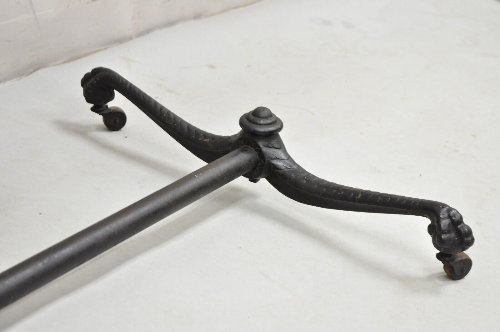 Antique Victorian Cast Iron Adjustable Small Surgical Drafting Table w/ Oak Top 2