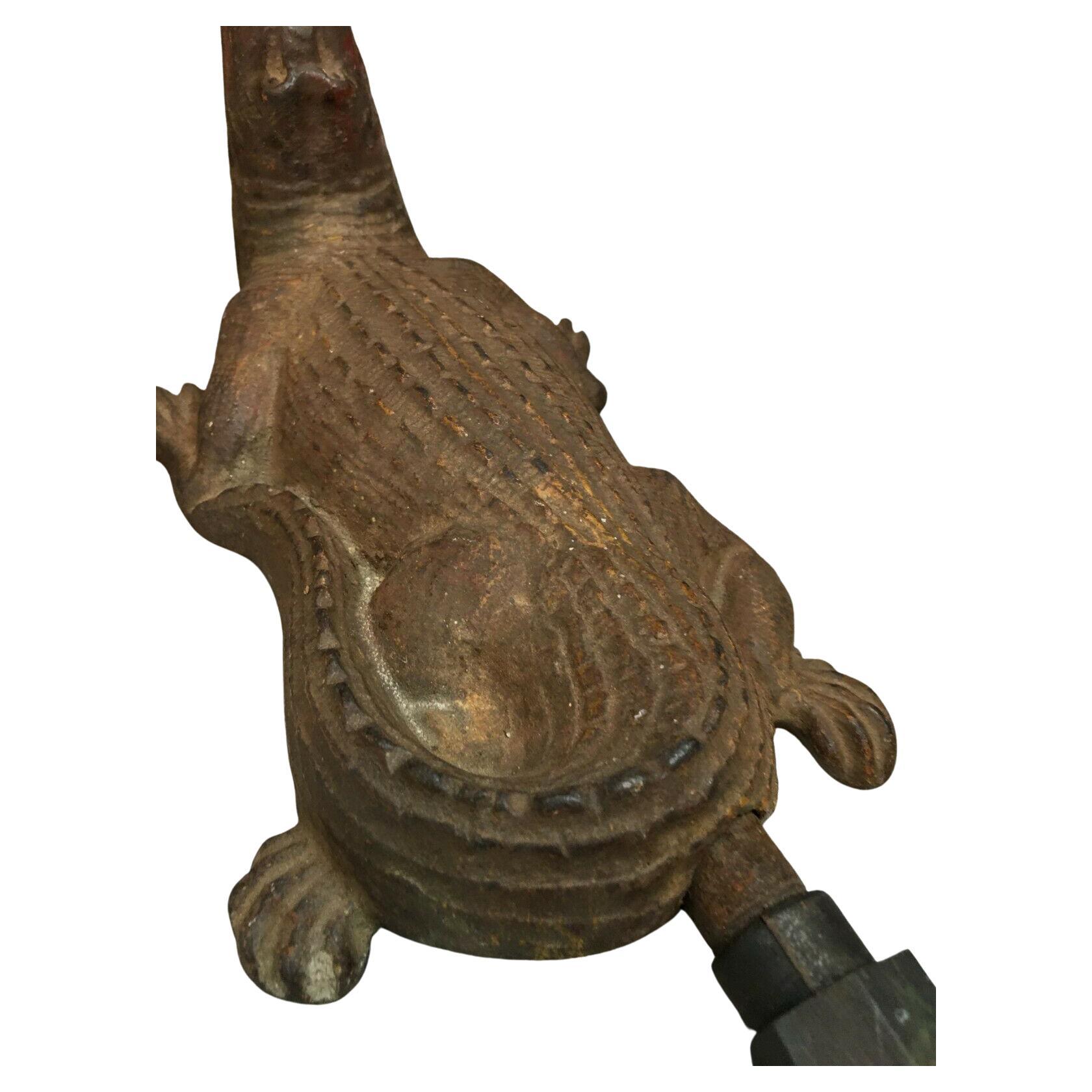 Antique Victorian Cast Iron Alligator/Crocodile Sprinkler Heart Sprinkling Head For Sale 2