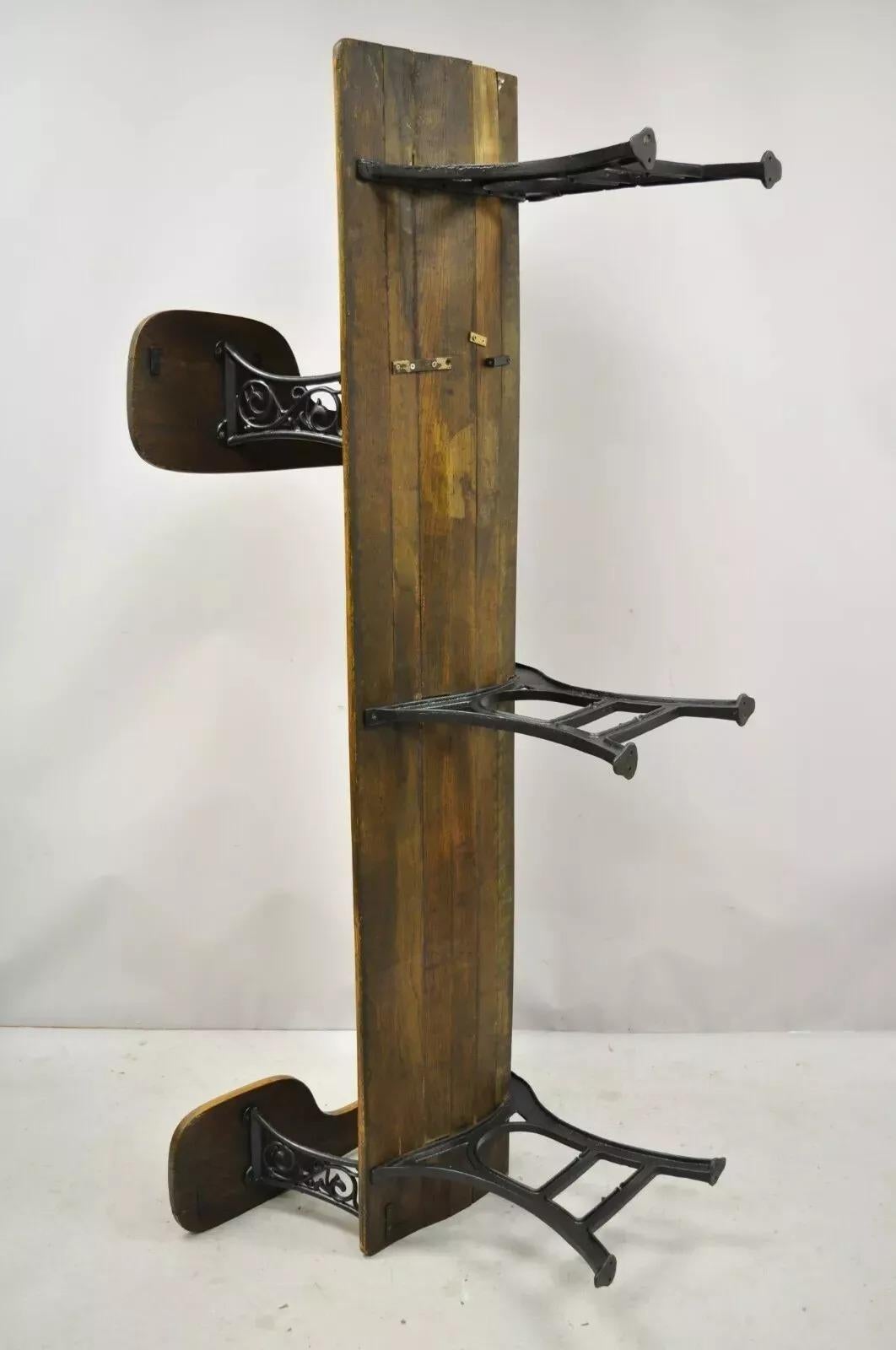 Antique Victorian Cast Iron and Oak Wood 72