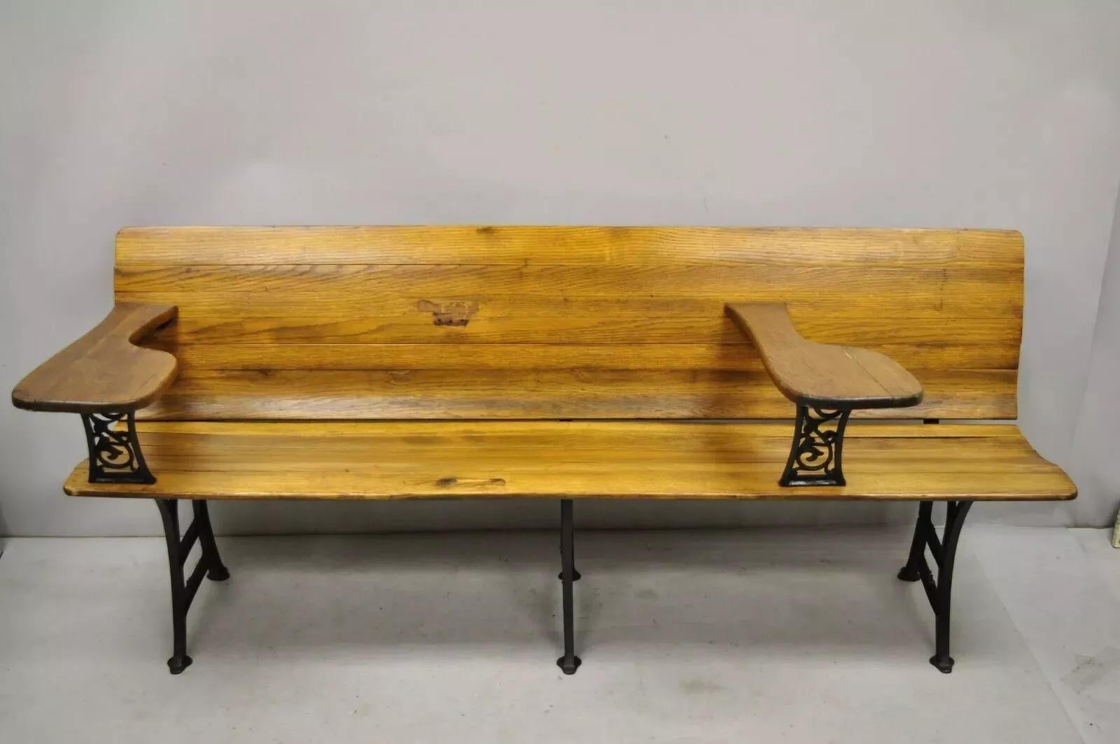 Antique Victorian Cast Iron and Oak Wood 72