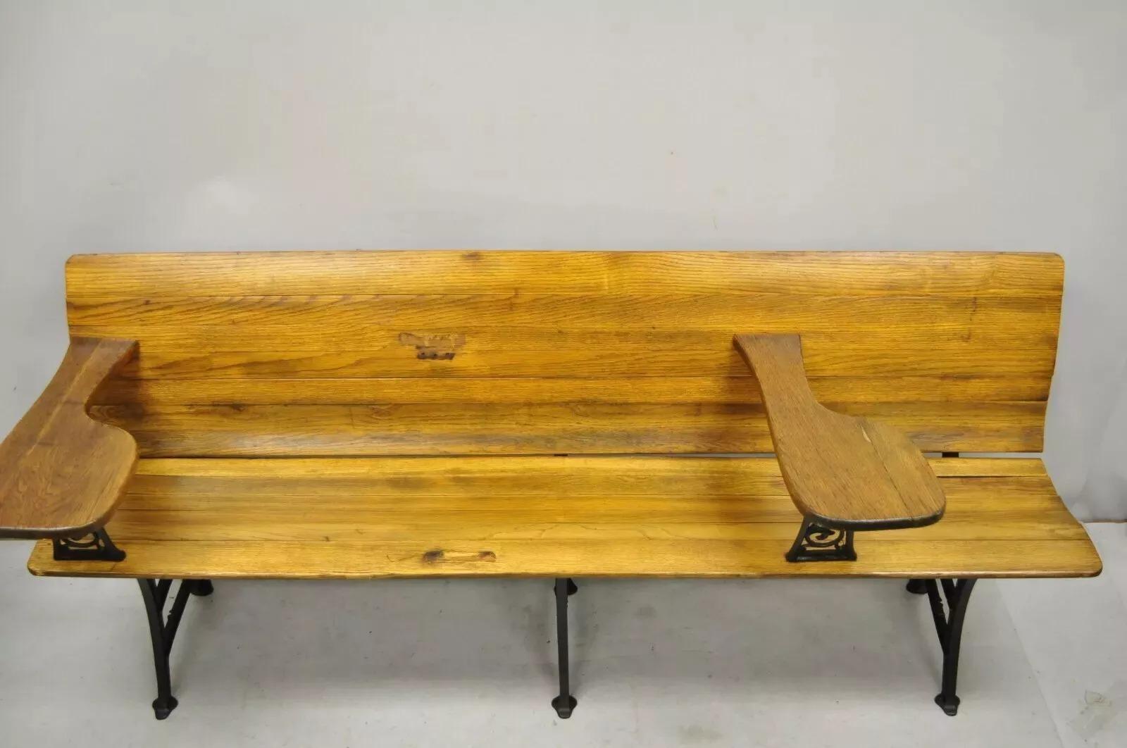 Antique Victorian Cast Iron and Oak Wood 72