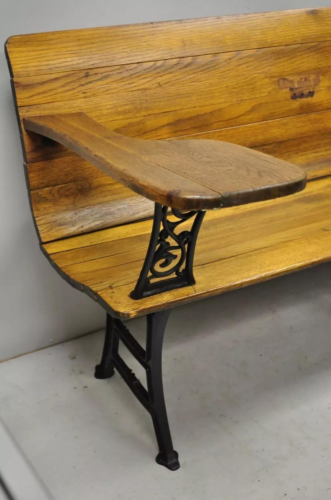 Antique Victorian Cast Iron and Oak Wood 72