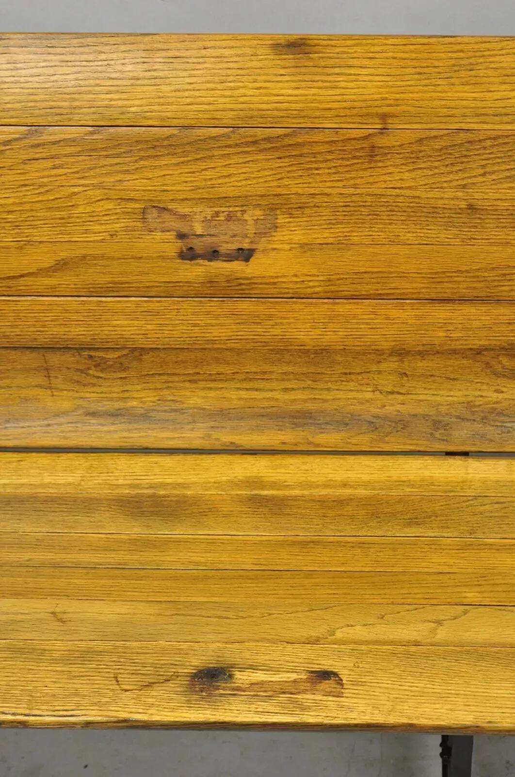 Antique Victorian Cast Iron and Oak Wood 72