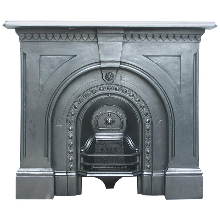 Antique Victorian Cast Iron Arched Fire Surround with Original Arched Insert