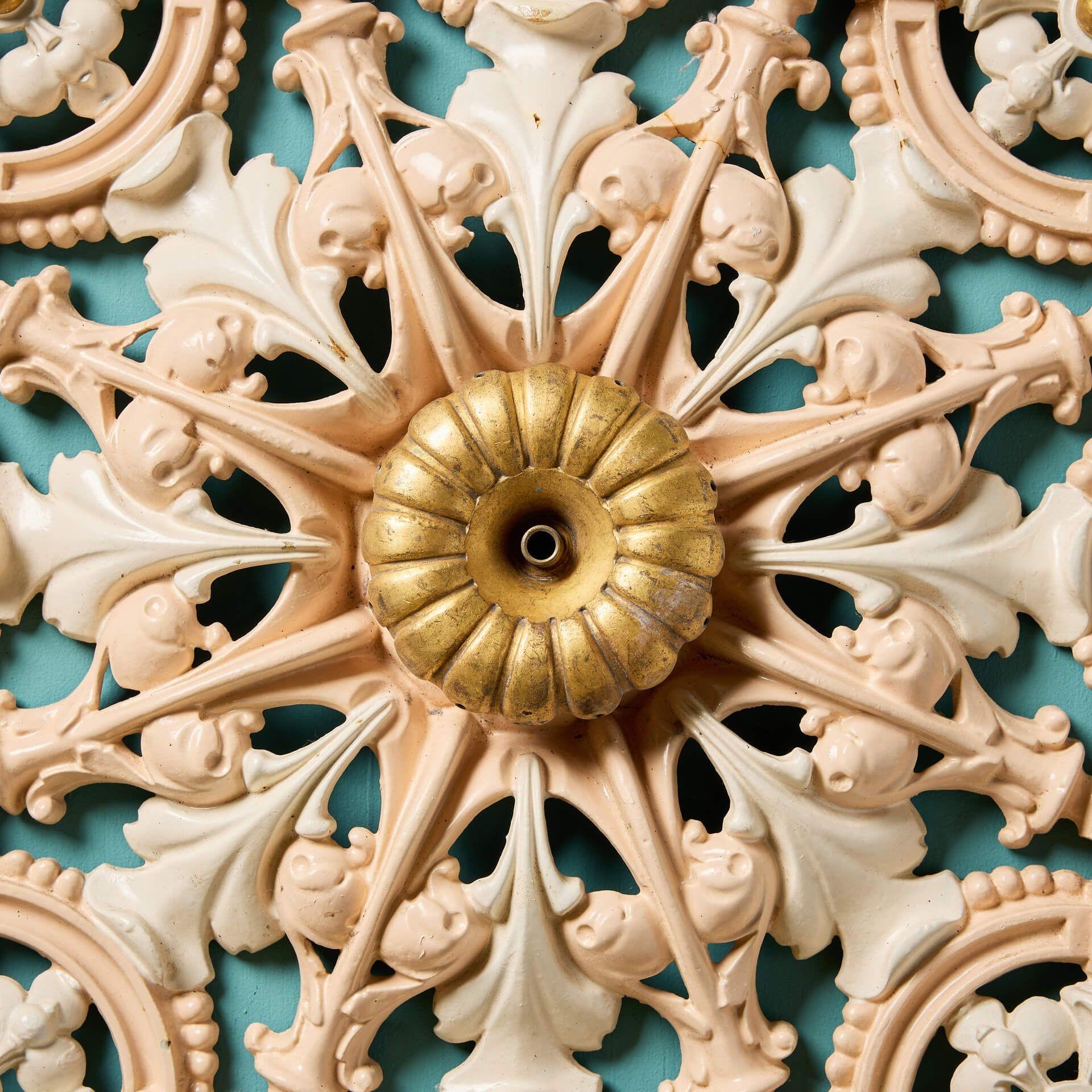 Anglais Panneau de rosace de plafond en fonte de style victorien ancien en vente