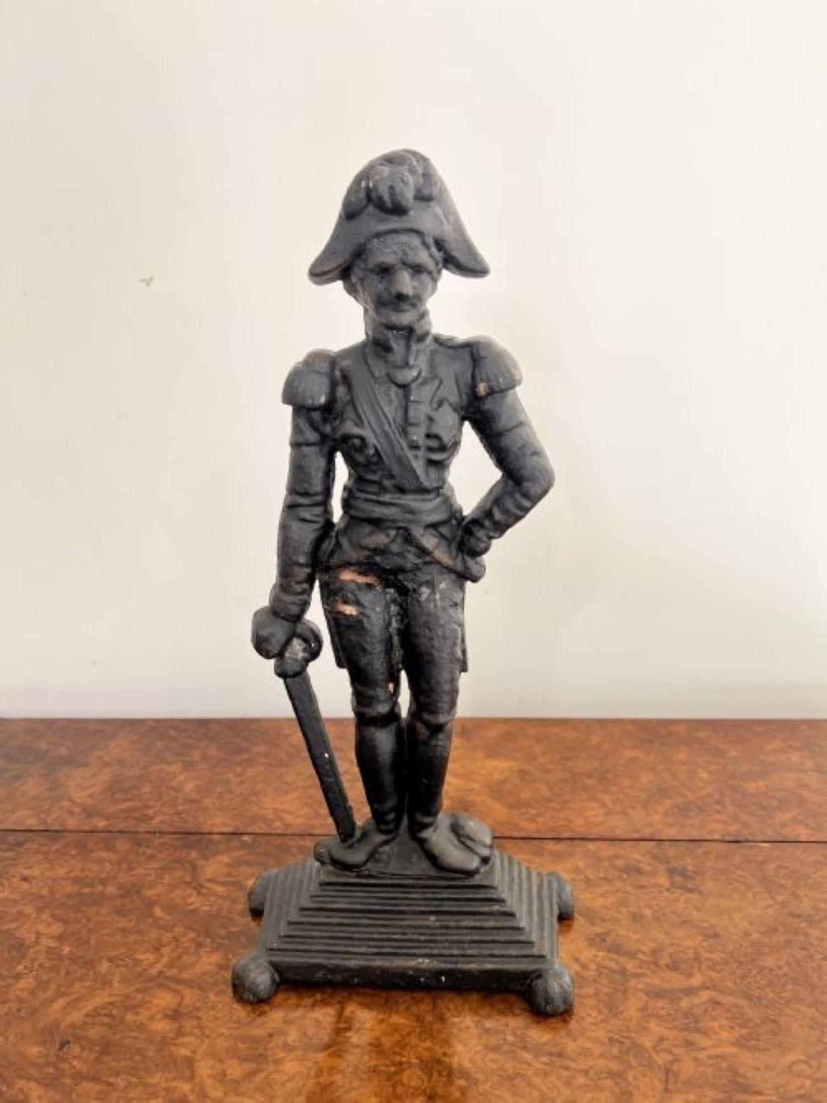 Antique Victorian cast iron door stop in the form of Lord Nelson  For Sale 1