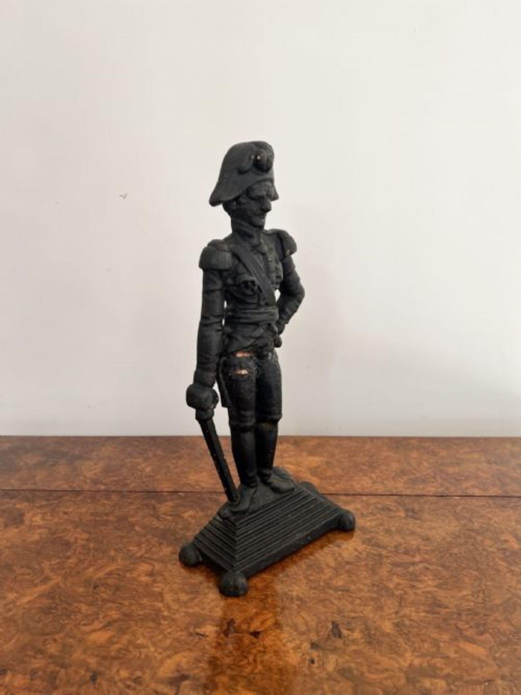 Antique Victorian cast iron door stop in the form of Lord Nelson  For Sale 2