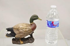 Antique Victorian Cast Iron Figural Painted Mallard Duck Door Stop