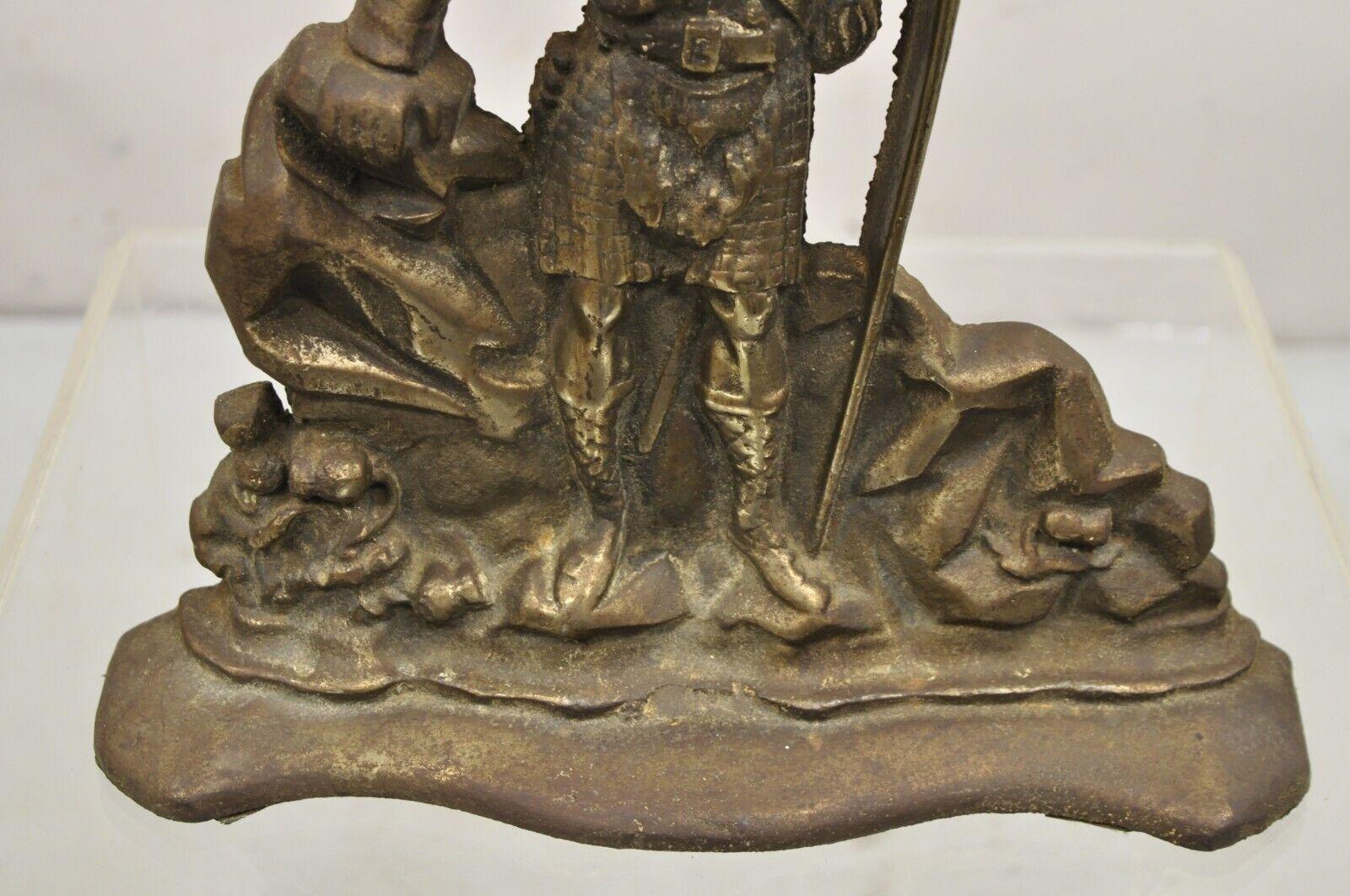Early 20th Century Antique Victorian Cast Iron Figural Scottish Soldier Scotsman Door Stop