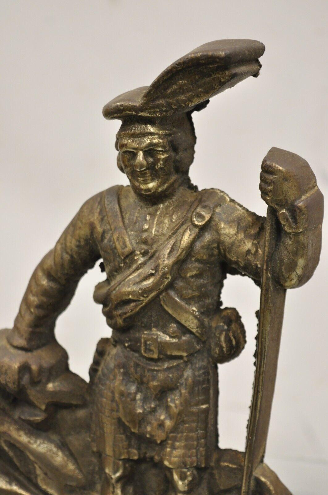 Antique Victorian Cast Iron Figural Scottish Soldier Scotsman Door Stop 1