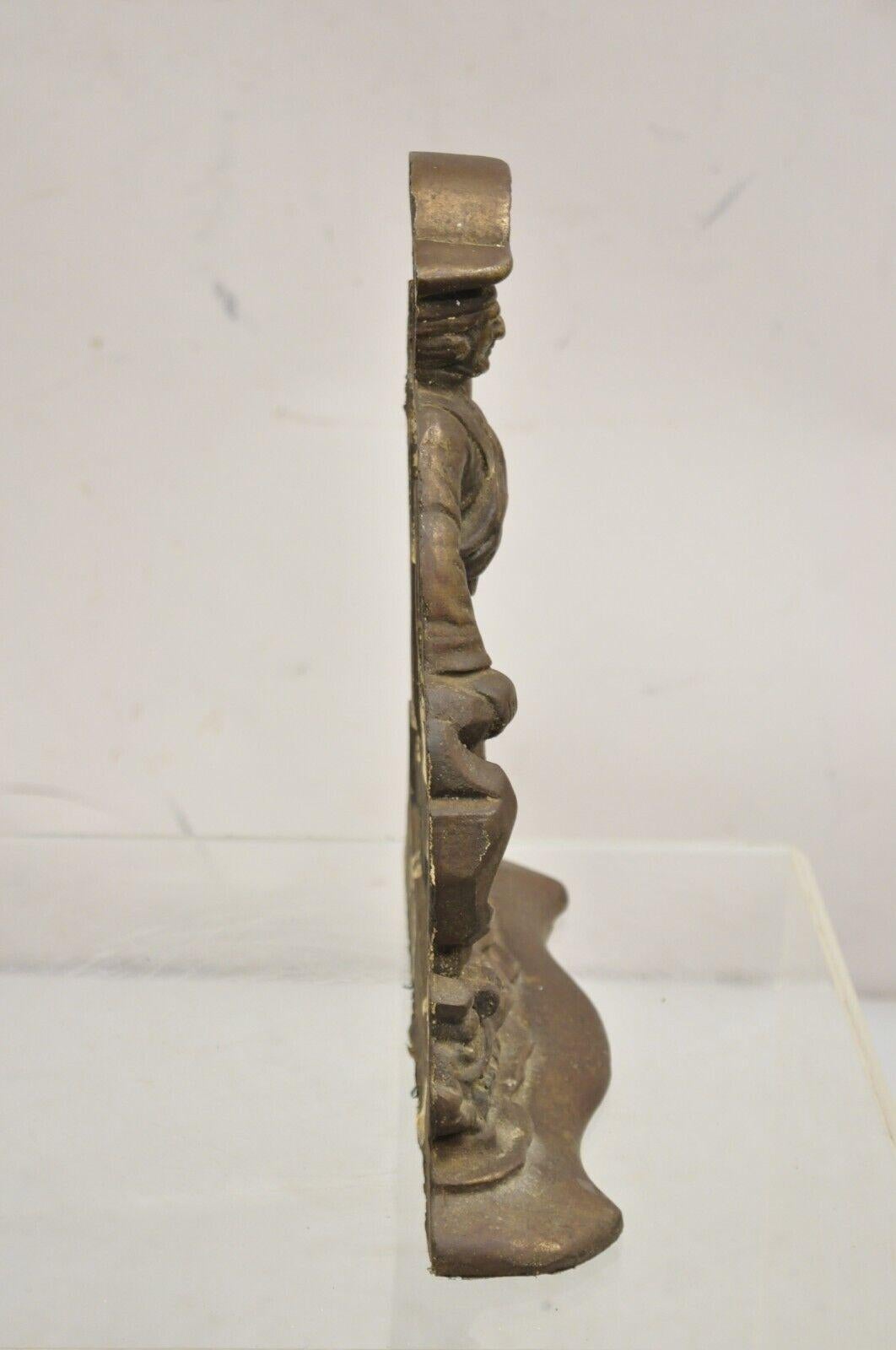 Antique Victorian Cast Iron Figural Scottish Soldier Scotsman Door Stop 2