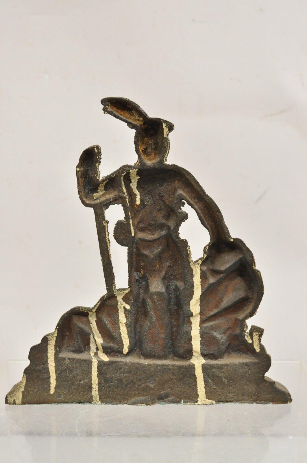 Antique Victorian Cast Iron Figural Scottish Soldier Scotsman Door Stop 3
