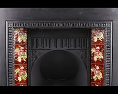 Antique Victorian Cast Iron Fireplace Insert, Late 19th Century