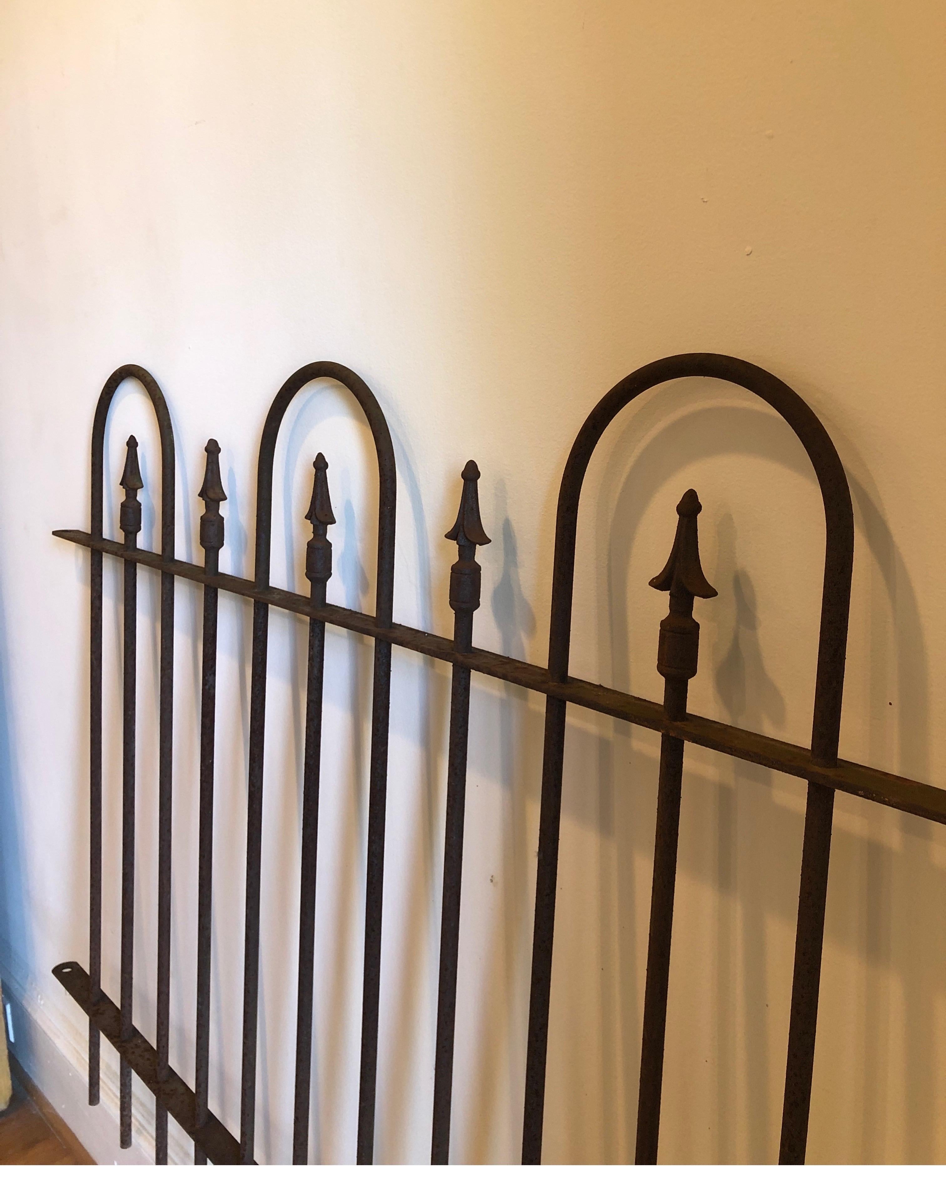 20th Century Antique Victorian Cast Iron Gate/Fence w/Fleur-di-Lis, 5 Panels Available For Sale