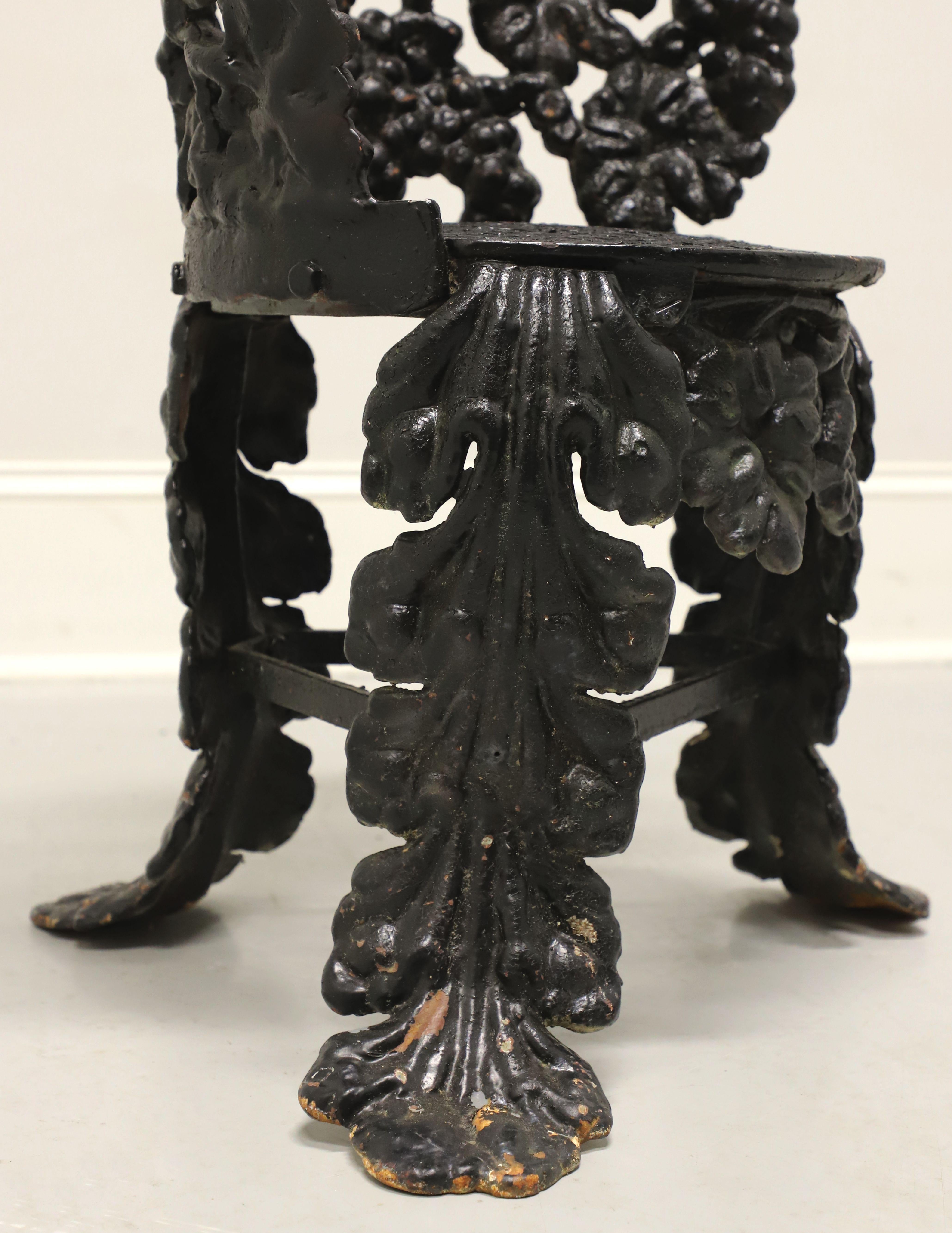 Antique Victorian Cast Iron Grape Leaf Garden Settee & Chairs - 3 Piece Set 9