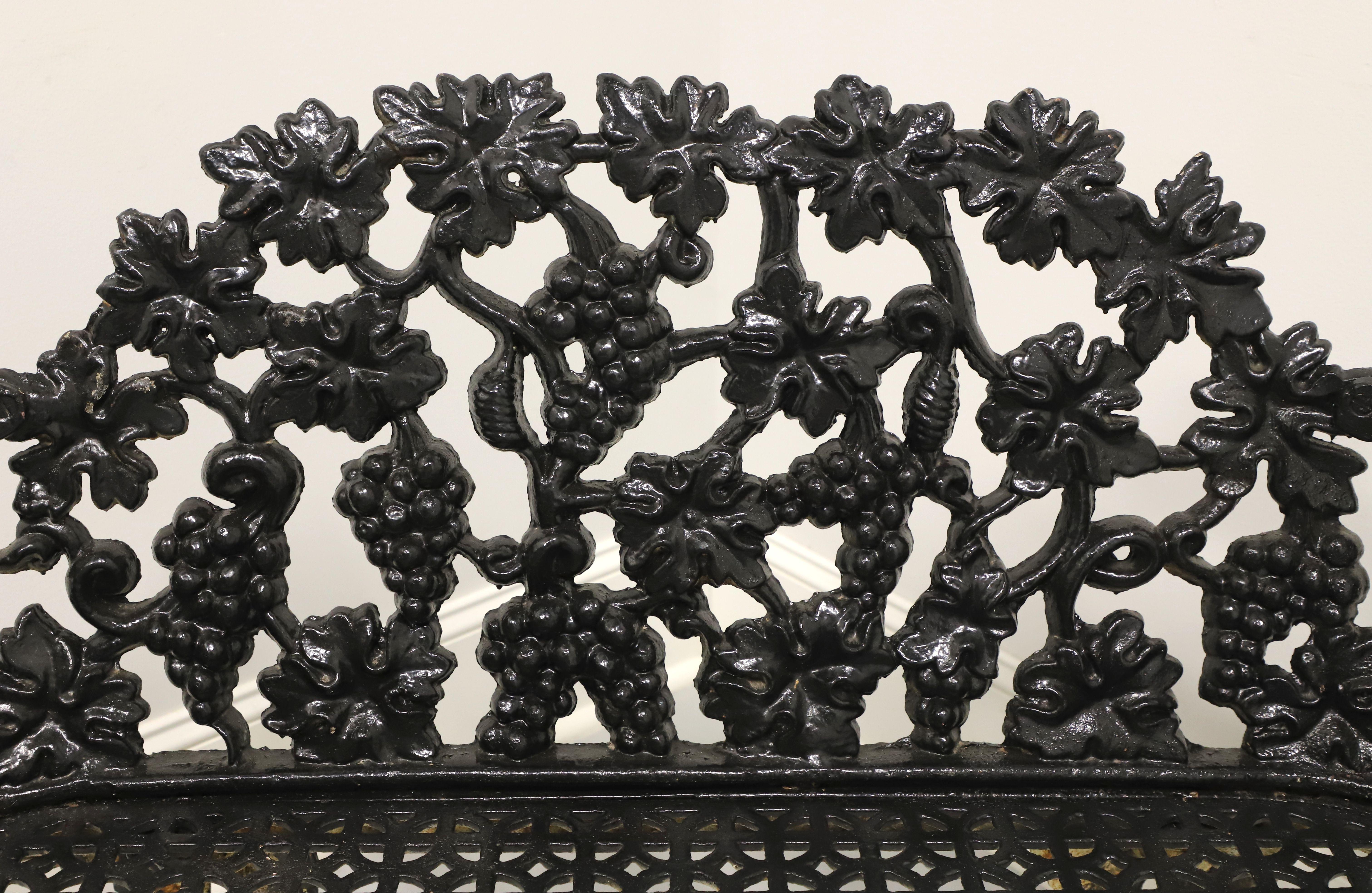 Antique Victorian Cast Iron Grape Leaf Garden Settee & Chairs - 3 Piece Set In Good Condition In Charlotte, NC