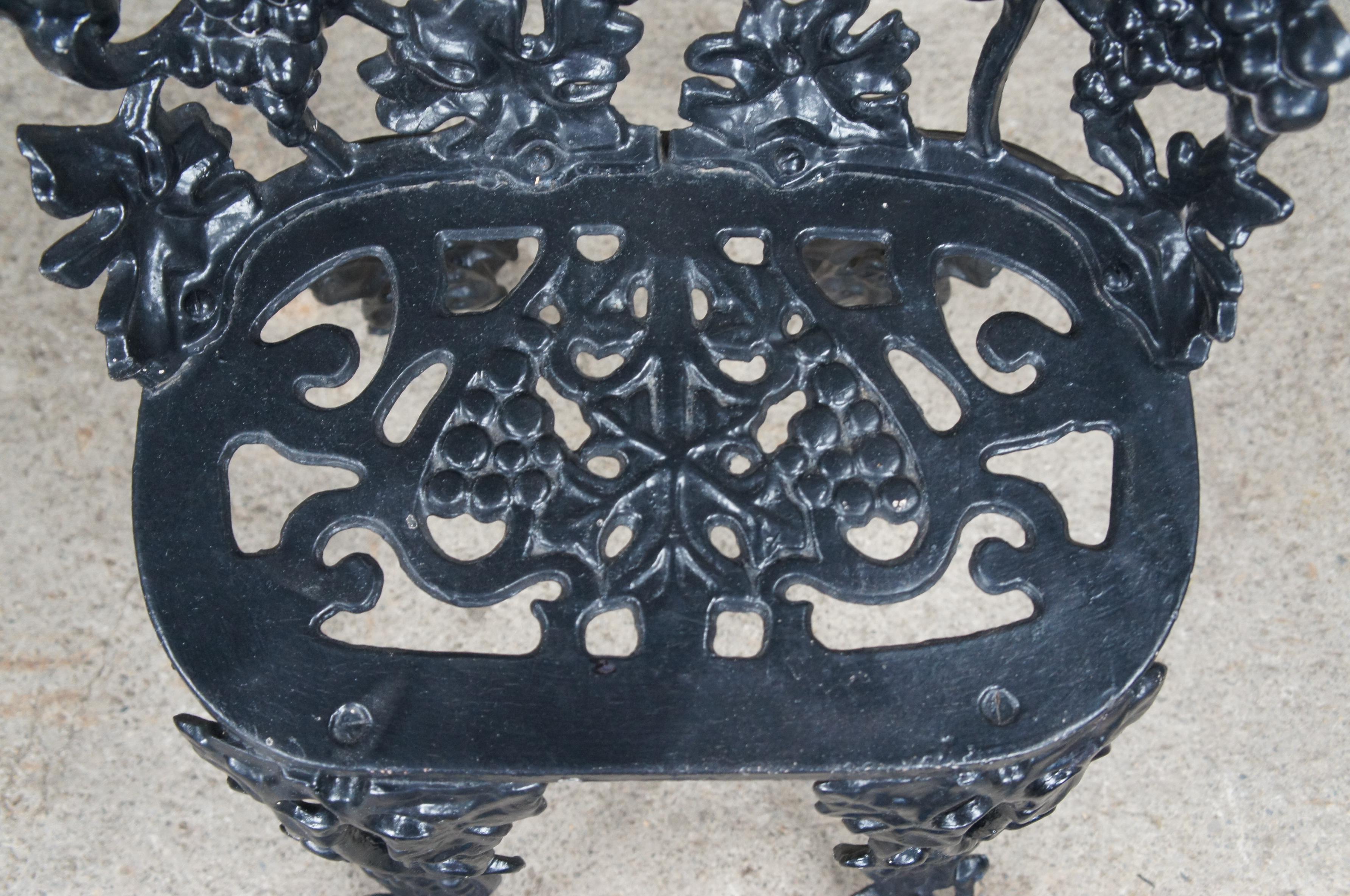 Antique Victorian Cast Iron Grapevine Leaves Patio Chair Ice Cream Garden Bistro 3