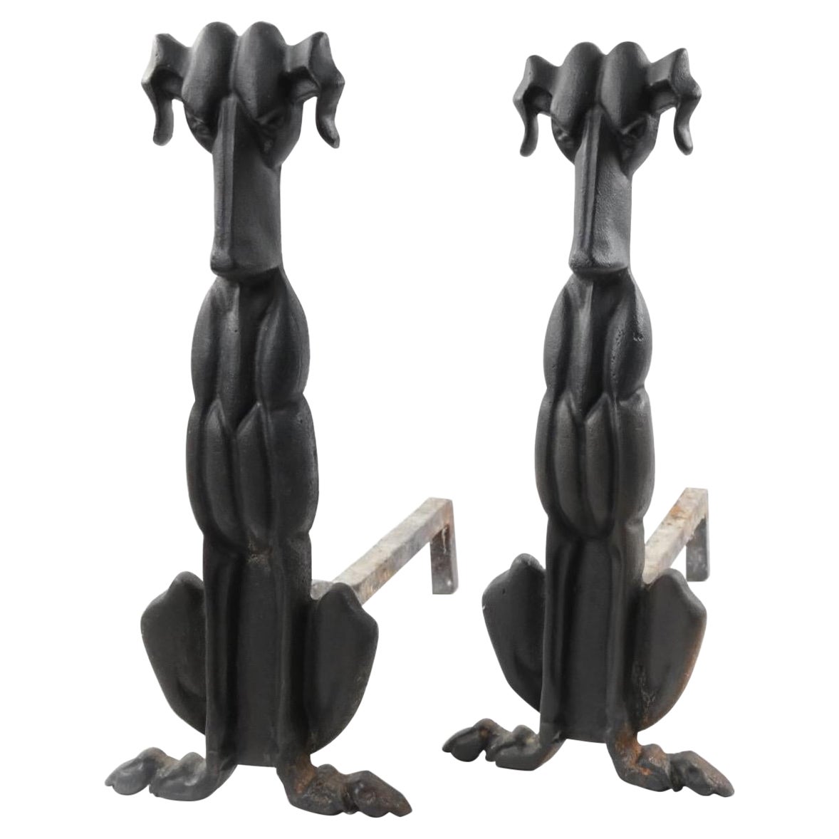 Antiguos morillos victorianos de hierro fundido ~ un par en venta