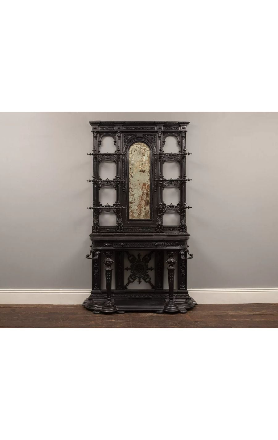 Antique Victorian Cast-iron Hall Stand by Coalbrookdale, circa 1890 For Sale