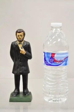 Antique Victorian Cast Iron Honest Abe Abraham Lincoln Figural Painted Door Stop