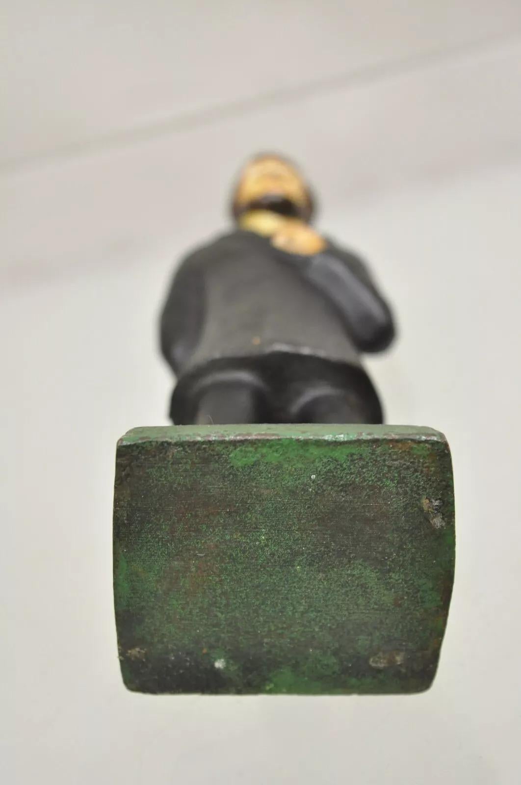 Antique Victorian Cast Iron Honest Abe Abraham Lincoln Figural Painted Door Stop For Sale 4