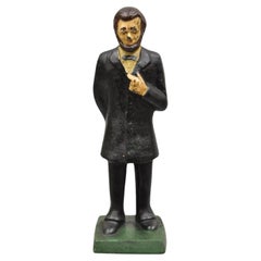 Antique butoir de porte victorien Honest Abe Abraham Lincoln peint