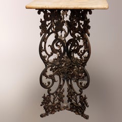 Antique Victorian Cast Iron and Marble Garden Table, circa 1890