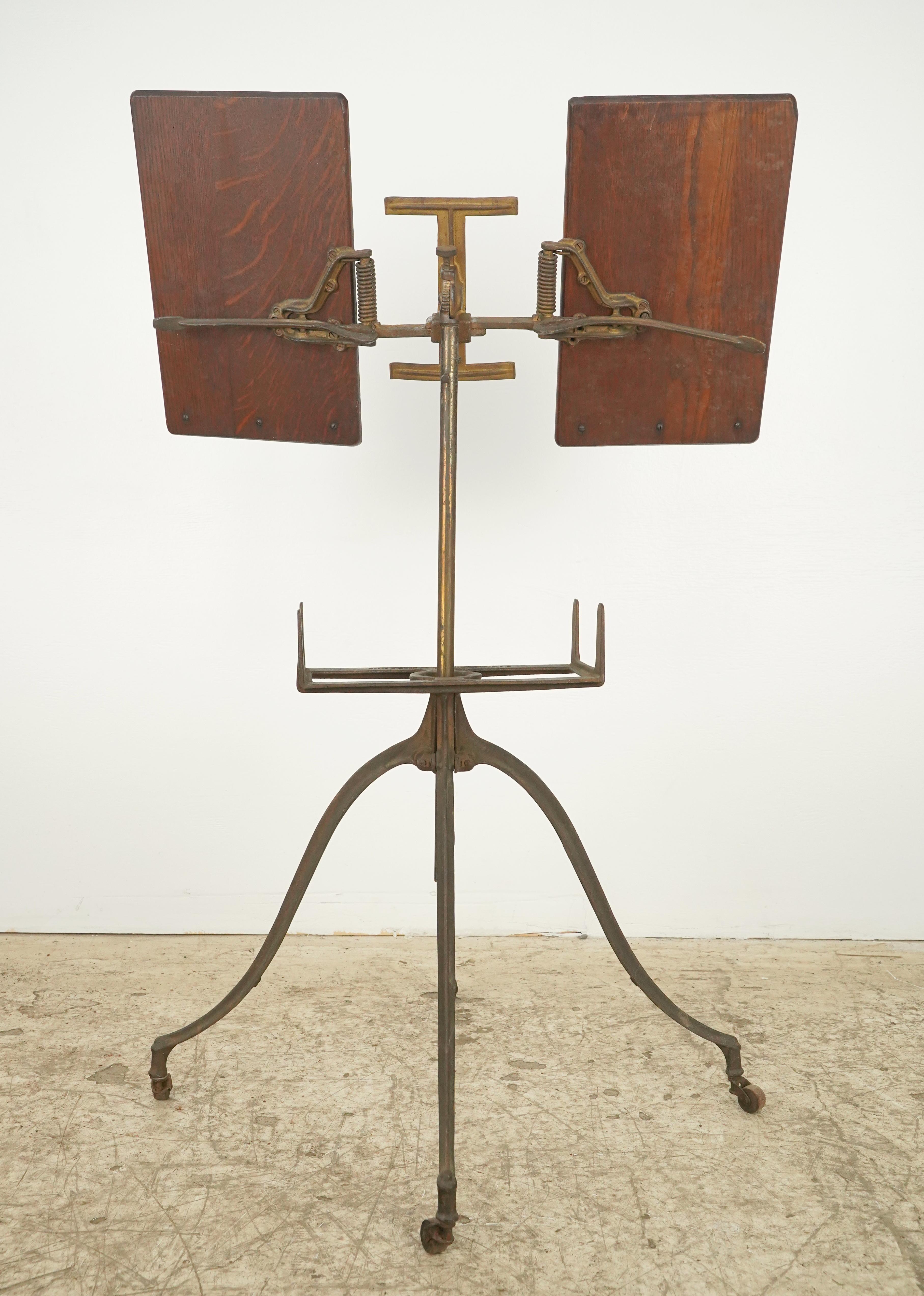 Antique Victorian Cast Iron & Oak Dictionary Stand For Sale 3