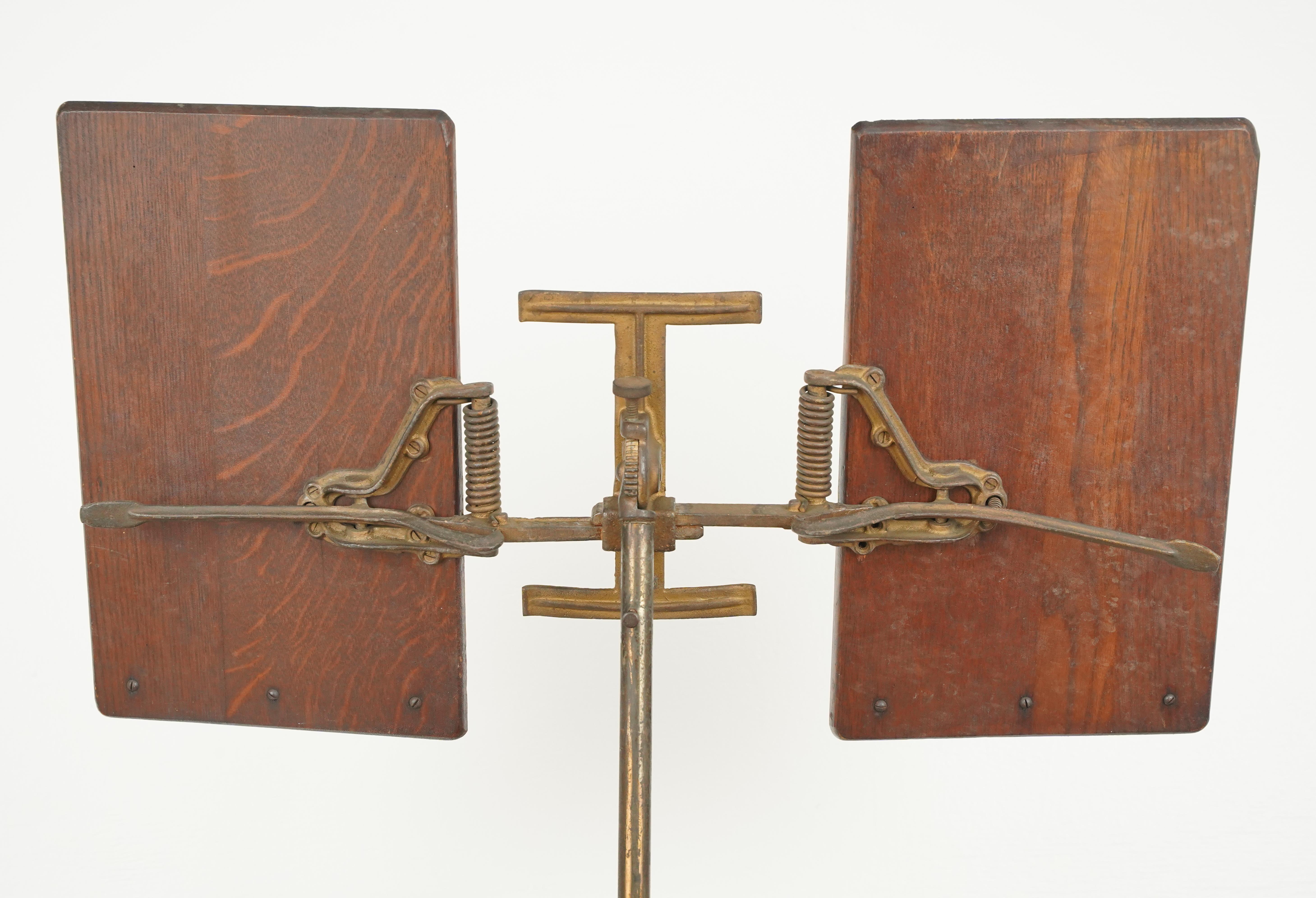 Antique Victorian Cast Iron & Oak Dictionary Stand For Sale 4