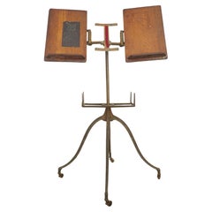 Antique Victorian Cast Iron & Oak Dictionary Stand