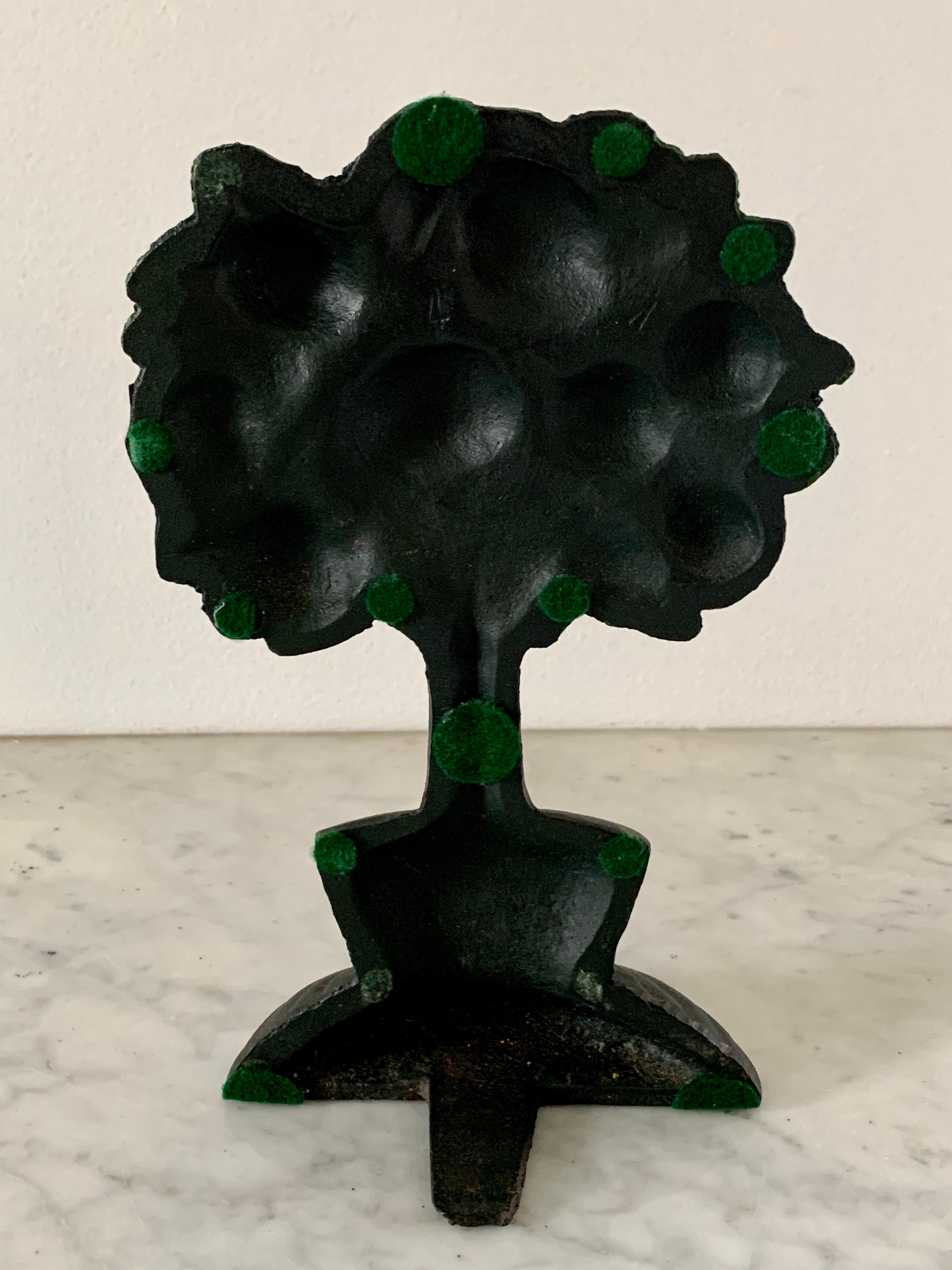 19th Century Antique Victorian Cast Iron Orange Tree Topiary Door Stop, circa 1890s