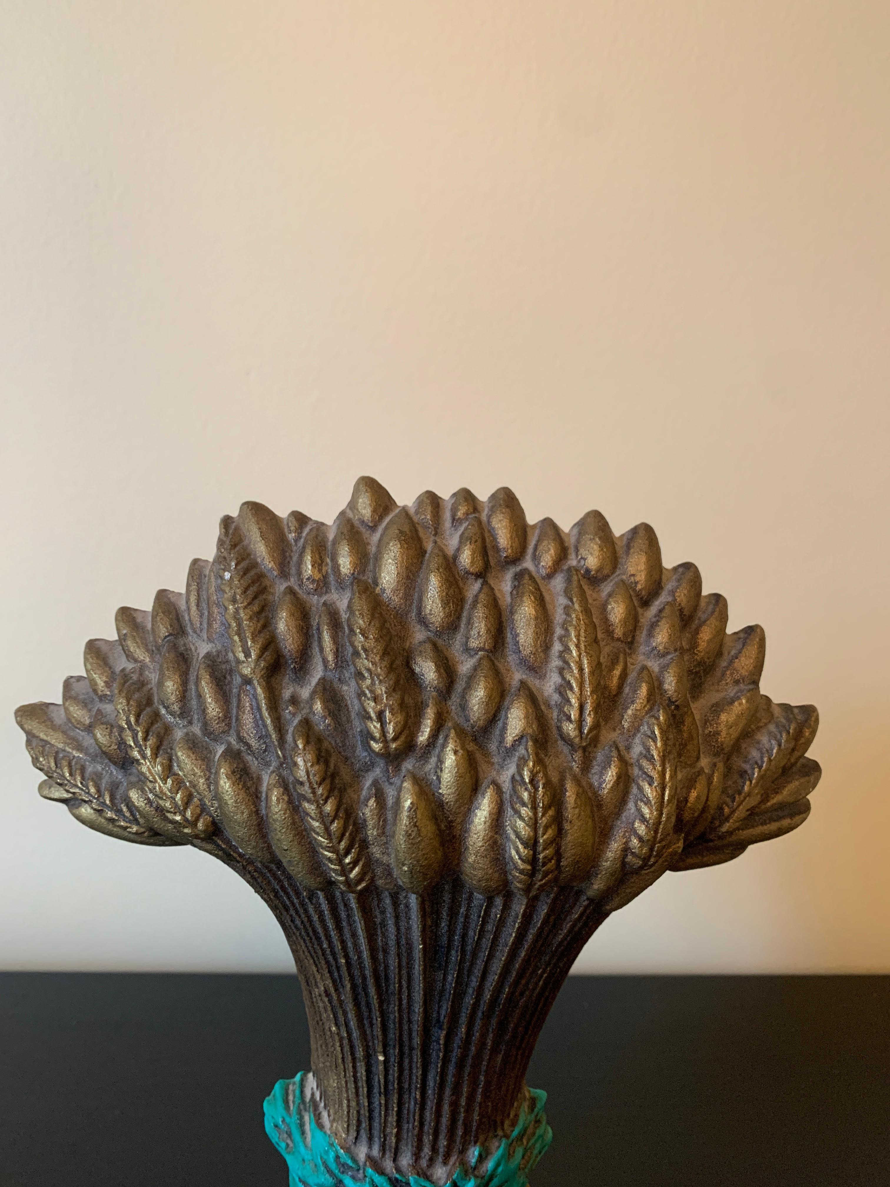 19th Century Antique Victorian Cast Iron Sheaf of Wheat Door Stop, Circa 1890s For Sale