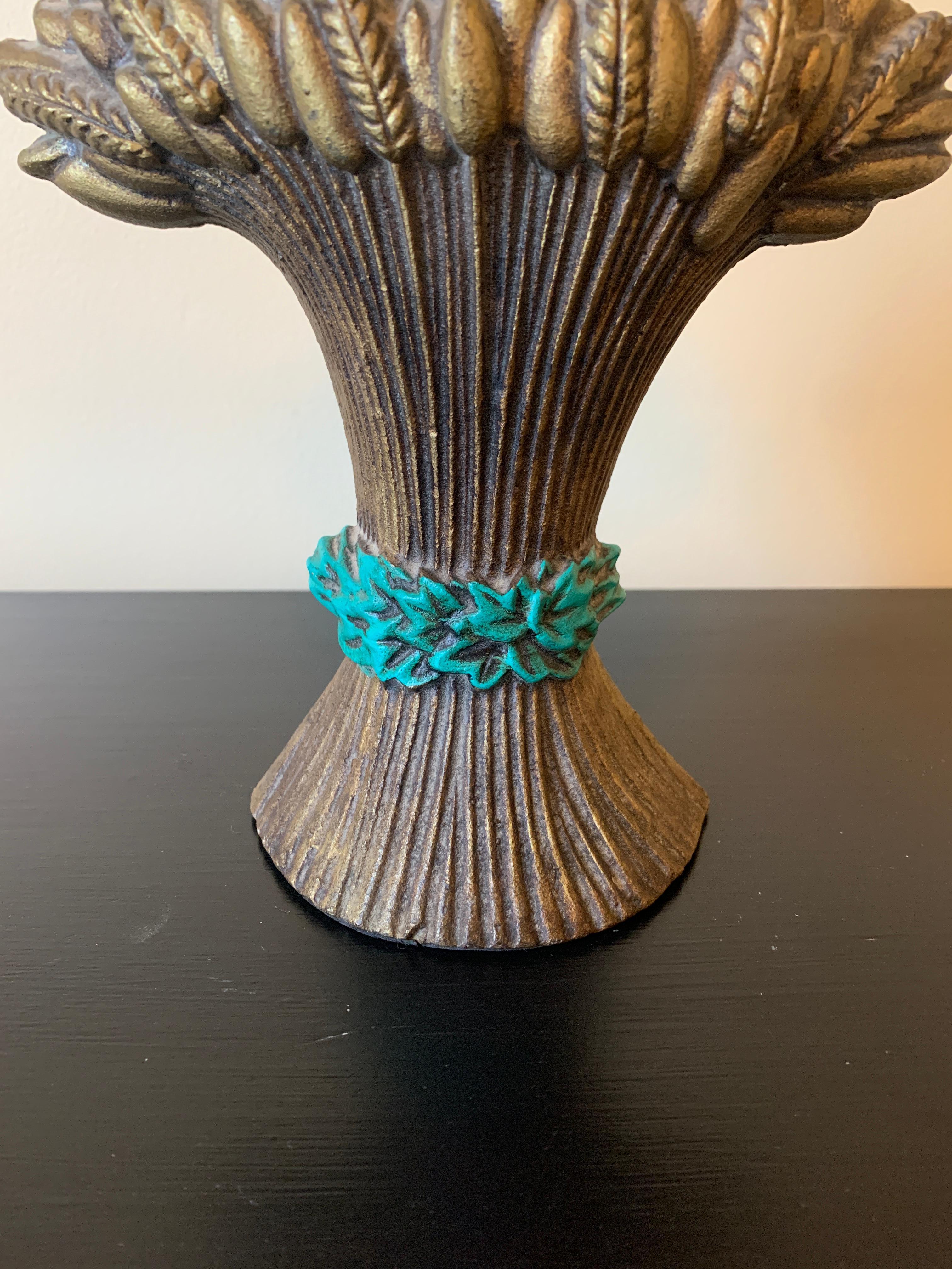 Antique Victorian Cast Iron Sheaf of Wheat Door Stop, Circa 1890s For Sale 1