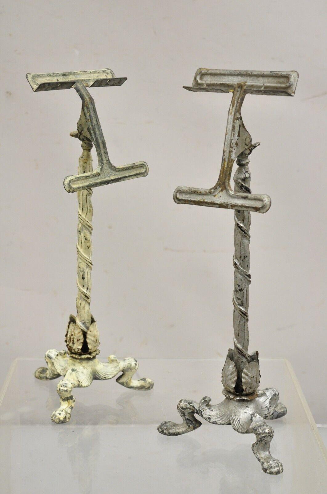 Antique Victorian Cast Iron Tripod Paw Feet General Store Retail Display - Pair For Sale 7