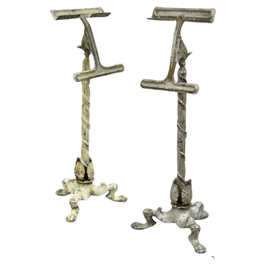 Antique Victorian Cast Iron Tripod Paw Feet General Store Retail Display - Pair For Sale