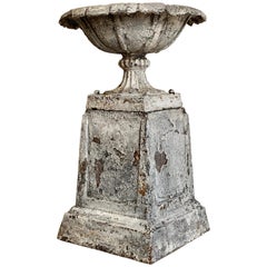 Antique Victorian Cast Iron Urn and Plinth