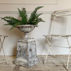 Antique Victorian Cast Iron Urn and Plinth