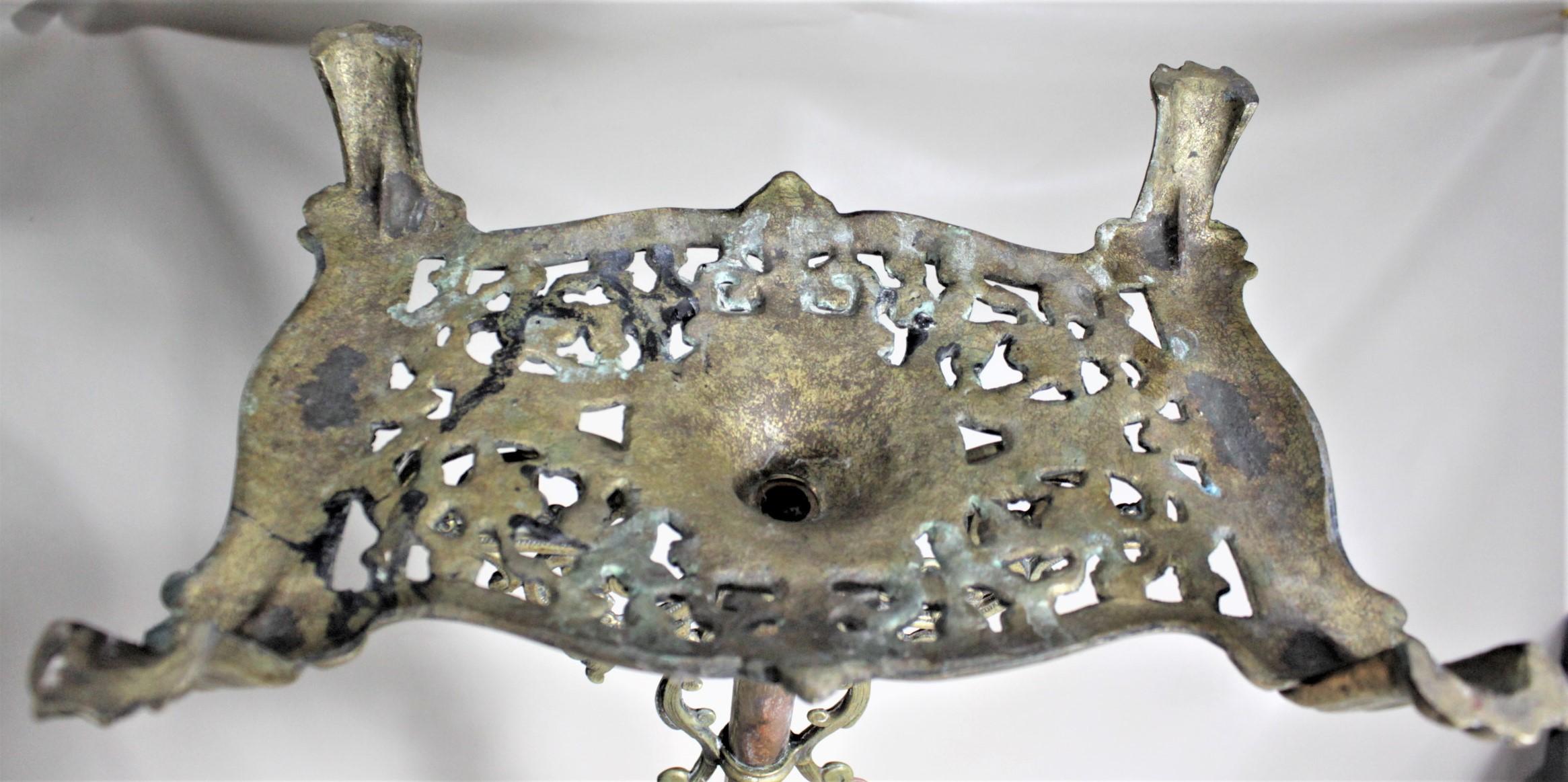 Antique Victorian Solid Cast Brass Fish Bowl, Aquarium or Terrarium Stand In Good Condition In Hamilton, Ontario