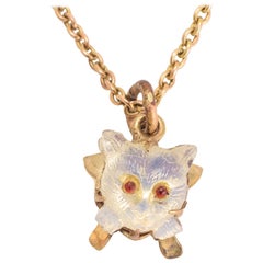 Antique Victorian Cat Faces Pendant