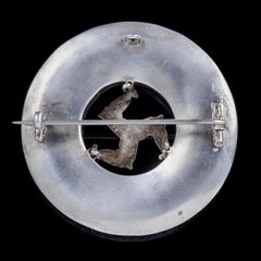 Antique Victorian Celtic Isle of Man Brooch Agate Silver, circa 1860
