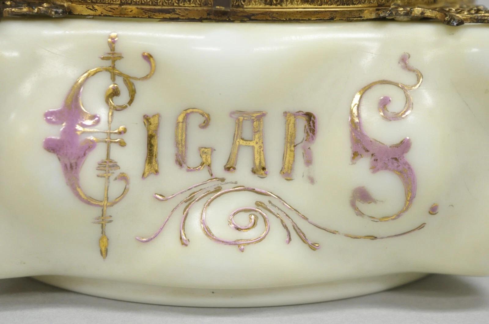 Antike viktorianische C.F. Monroe Wavecrest Art Nouveau Zigarren Humidor Glas Krug Box im Angebot 6